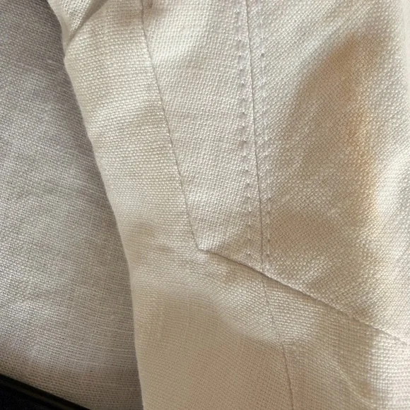 Madewell Women's Double-Breasted Crop Blazer in 100% Linen Salt Size 2 - Picture 9 of 10